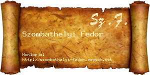 Szombathelyi Fedor névjegykártya